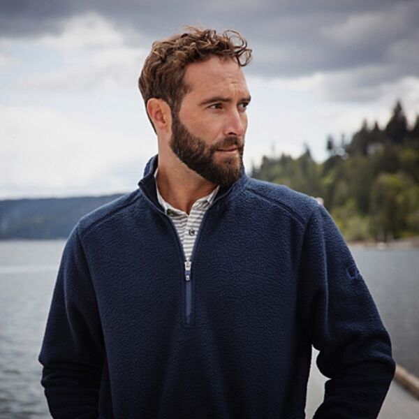 Cutter & Buck Cascade Eco Sherpa Fleece Mens Quarter Zip Jacket Thumbnail