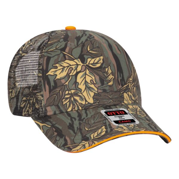 OTTO CAP® Camouflage 6 Panel Low Profile Mesh Back Trucker Hat Thumbnail